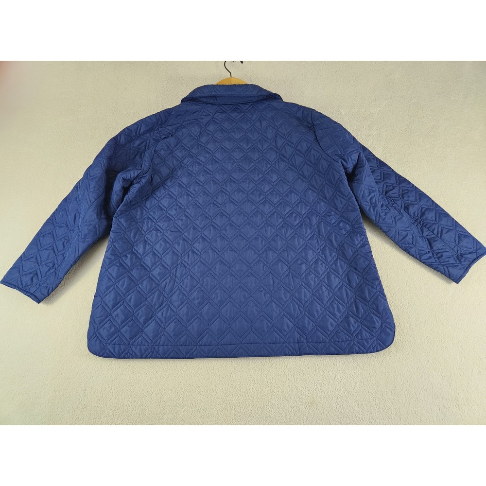 Women's Plus Size Lands End Navy Quilted Jacket Lightweight Fall Spring Size 1X - Picture 2 of 8